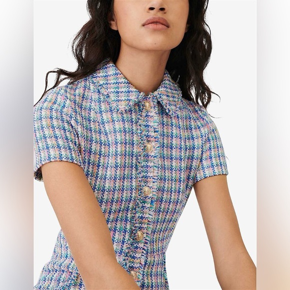 MAJE Renizam Multicolor Tweed Dress - NWT - Size 36 / Small - Picture 4 of 16